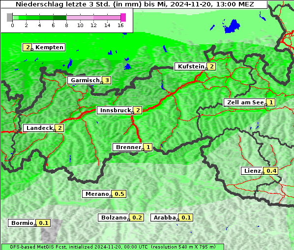 Niederschlag, 20. 11. 2024