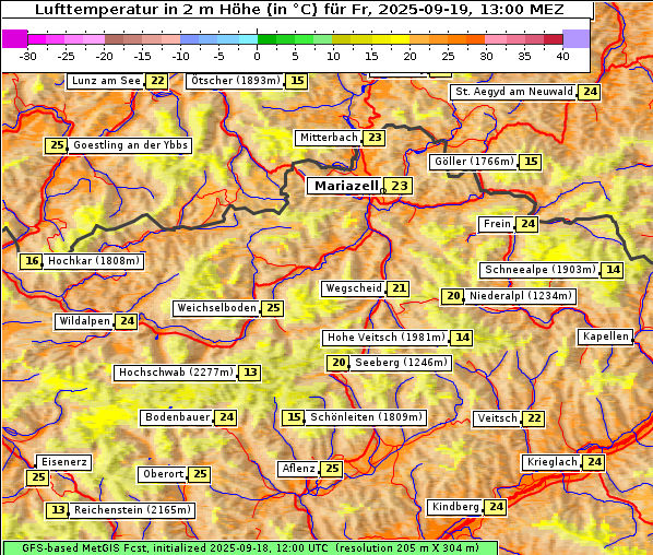 Temperatur, 19. 9. 2025
