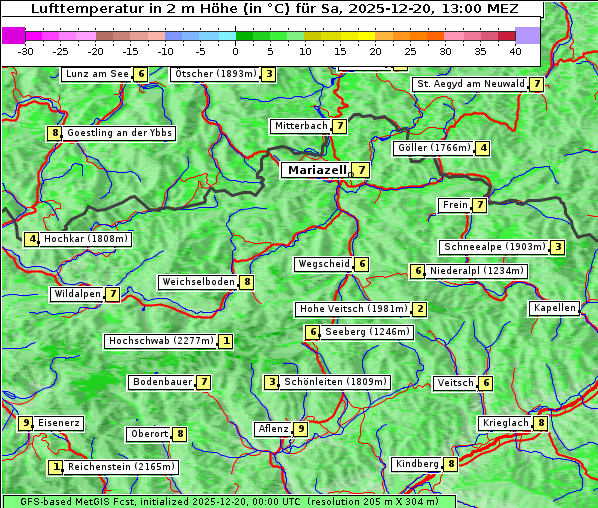 Temperatur, 20. 12. 2025