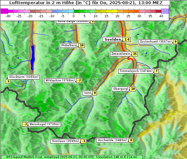 Temperatur, 21. 8. 2025