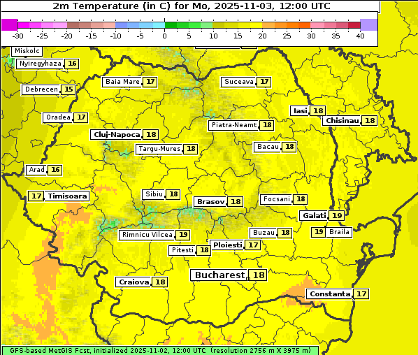 Temperatur, 3. 11. 2025