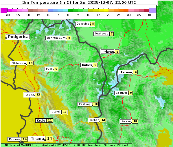 Temperatur, 7. 12. 2025