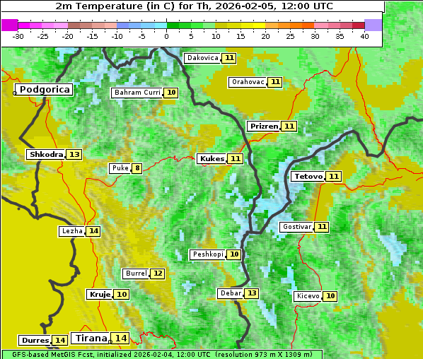 Temperatur, 5. 2. 2026