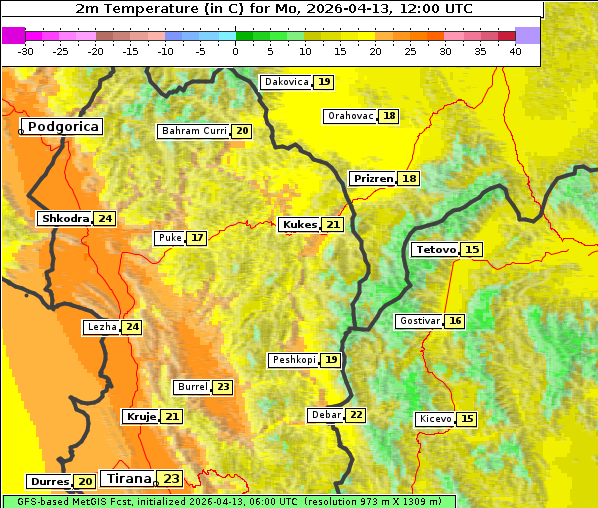 Temperatur, 13. 4. 2026