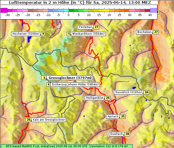 Temperatur, 14. 6. 2025
