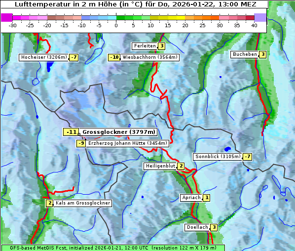 Temperatur, 22. 1. 2026