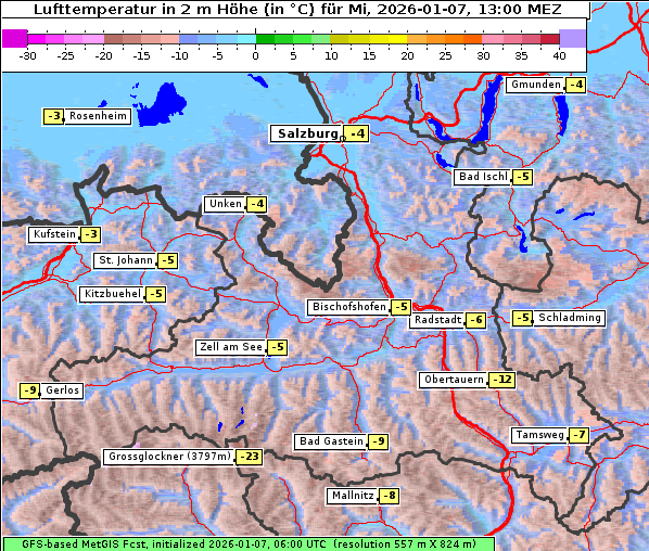 Temperatur, 7. 1. 2026