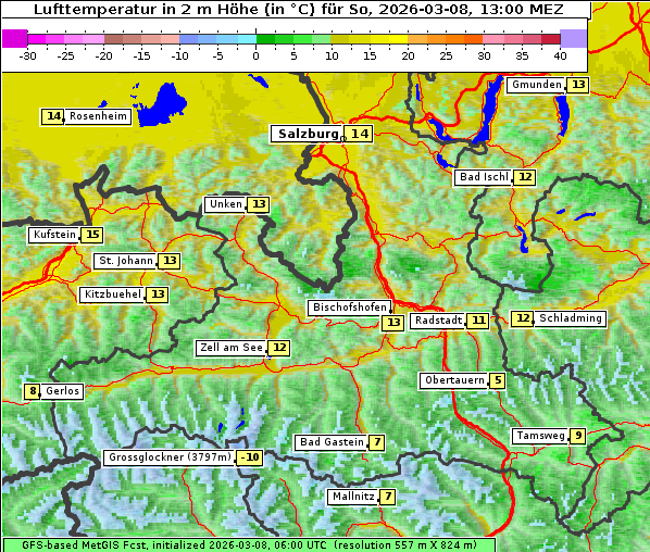 Temperatur, 8. 3. 2026