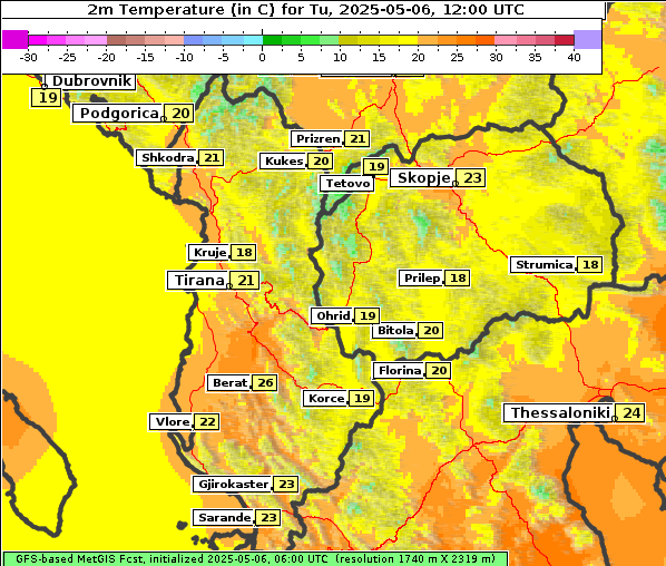 Temperatur, 6. 5. 2025