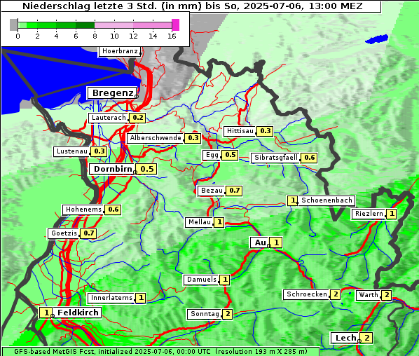 Niederschlag, 6. 7. 2025