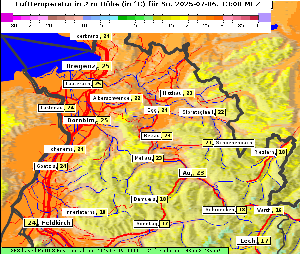 Temperatur, 6. 7. 2025