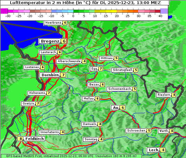 Temperatur, 23. 12. 2025