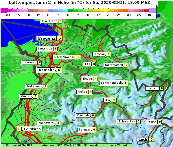 Temperatur, 21. 2. 2026