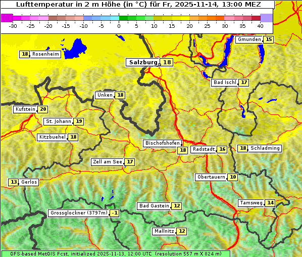 Temperatur, 14. 11. 2025
