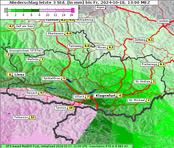 Niederschlag, 18. 10. 2024