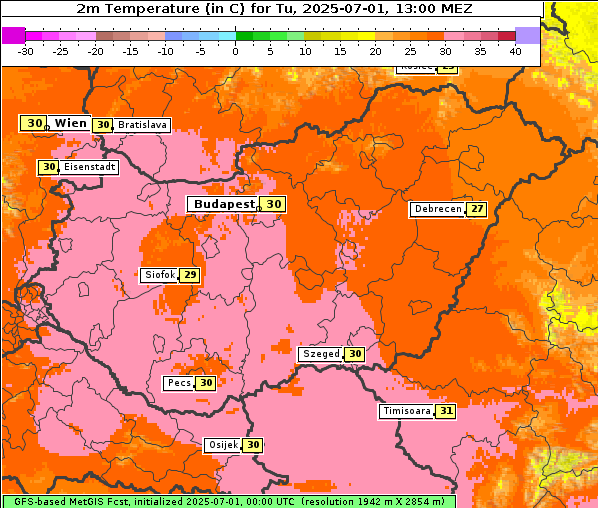Temperatur, 1. 7. 2025