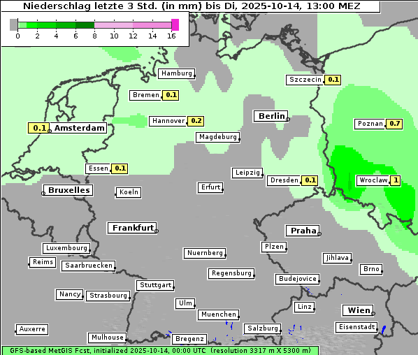 Niederschlag, 14. 10. 2025