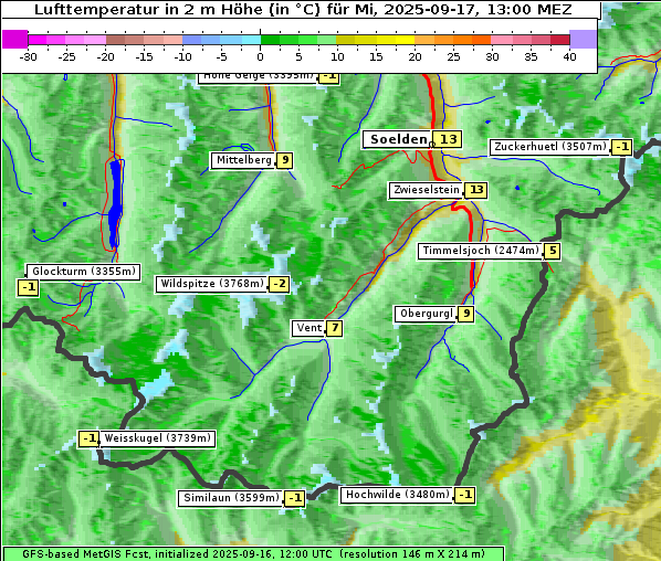 Temperatur, 17. 9. 2025
