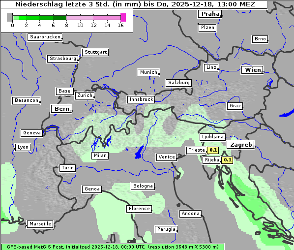Niederschlag, 18. 12. 2025