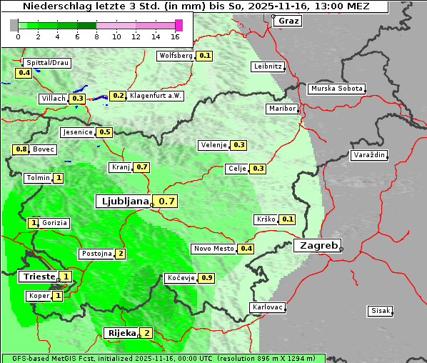 Niederschlag, 16. 11. 2025