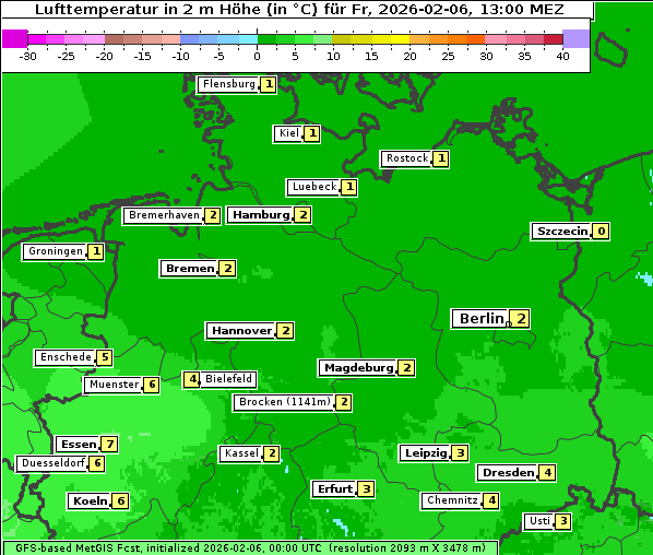 Temperatur, 6. 2. 2026