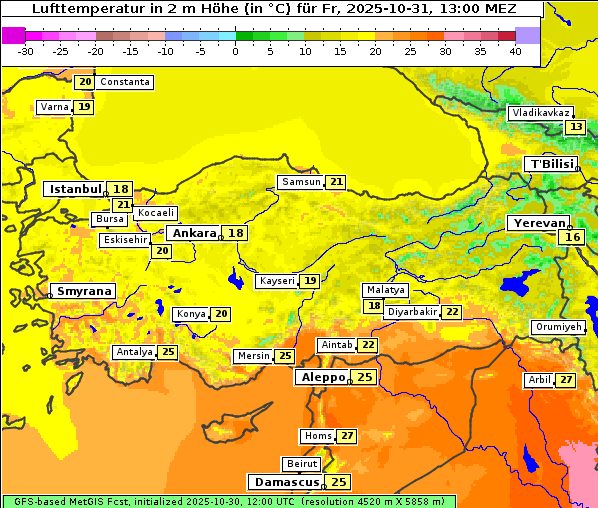 Temperatur, 31. 10. 2025
