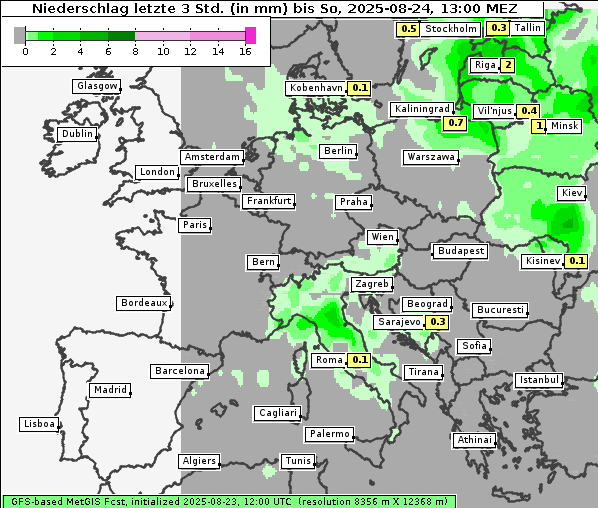 Niederschlag, 24. 8. 2025