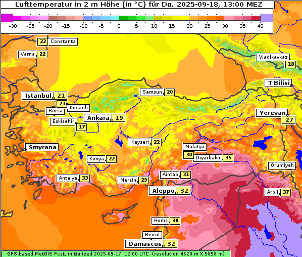 Temperatur, 18. 9. 2025
