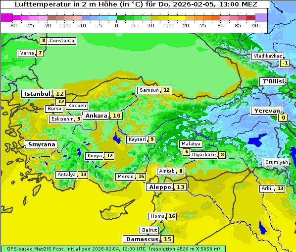 Temperatur, 5. 2. 2026