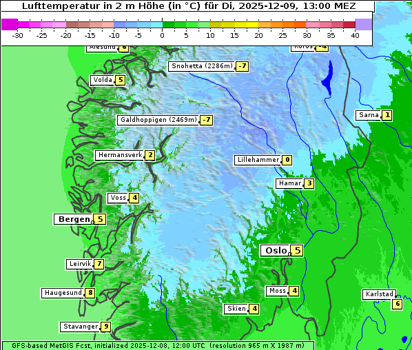 Temperatur, 9. 12. 2025