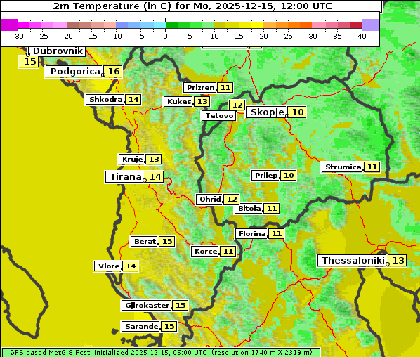 Temperatur, 15. 12. 2025