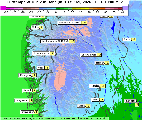 Temperatur, 14. 1. 2026