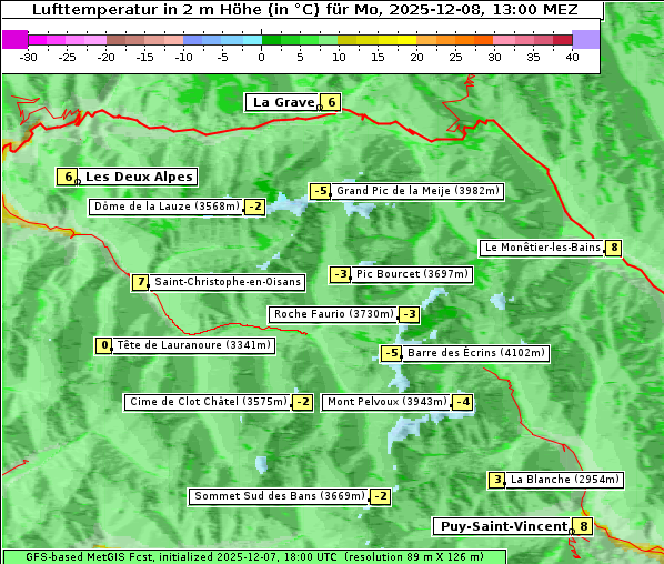 Temperatur, 8. 12. 2025