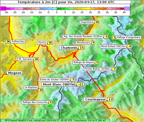 Temperatur, 17. 4. 2026