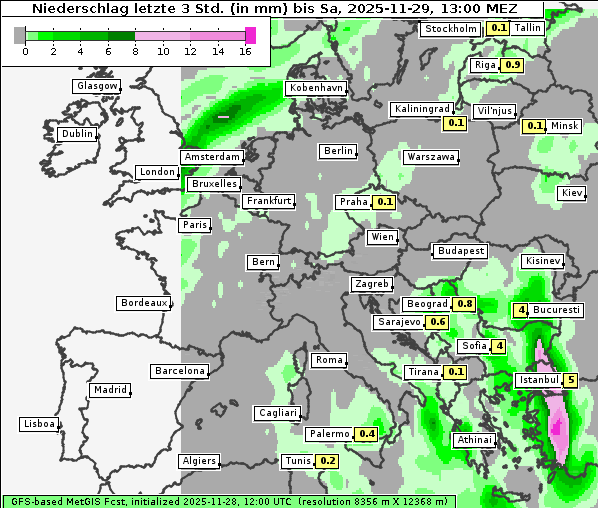 Niederschlag, 29. 11. 2025