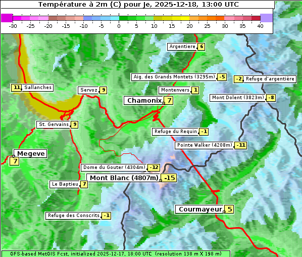 Temperatur, 18. 12. 2025