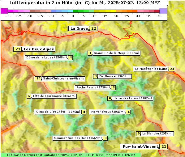 Temperatur, 2. 7. 2025