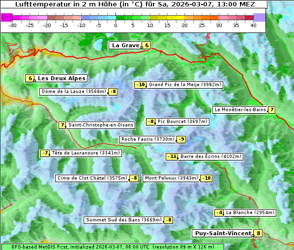 Temperatur, 7. 3. 2026