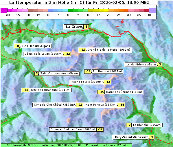 Temperatur, 6. 2. 2026