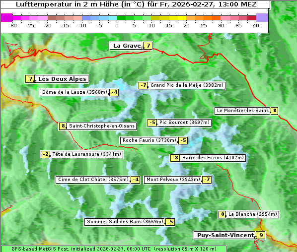 Temperatur, 27. 2. 2026