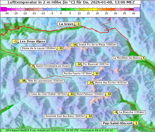 Temperatur, 8. 1. 2026