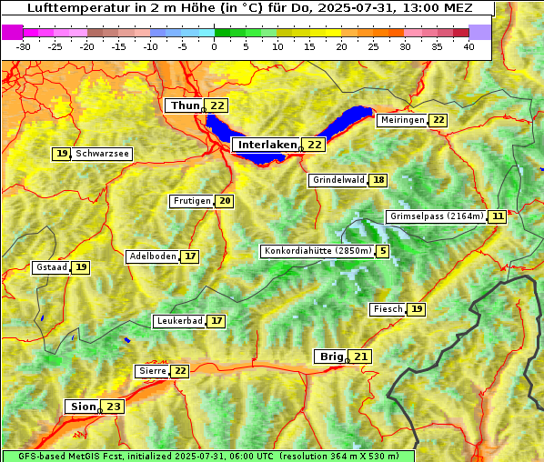 Temperatur, 31. 7. 2025