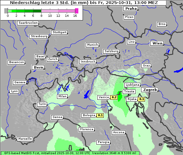 Niederschlag, 31. 10. 2025