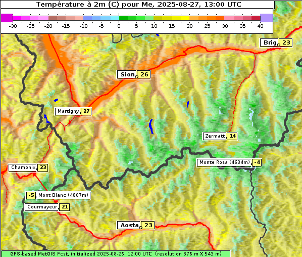 Temperatur, 27. 8. 2025