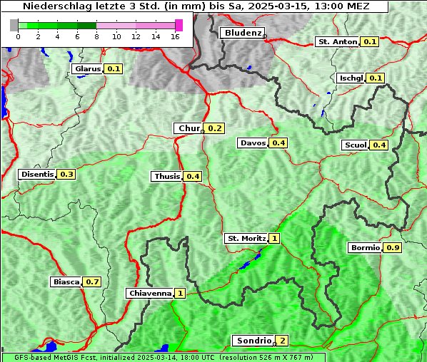 Niederschlag, 15. 3. 2025