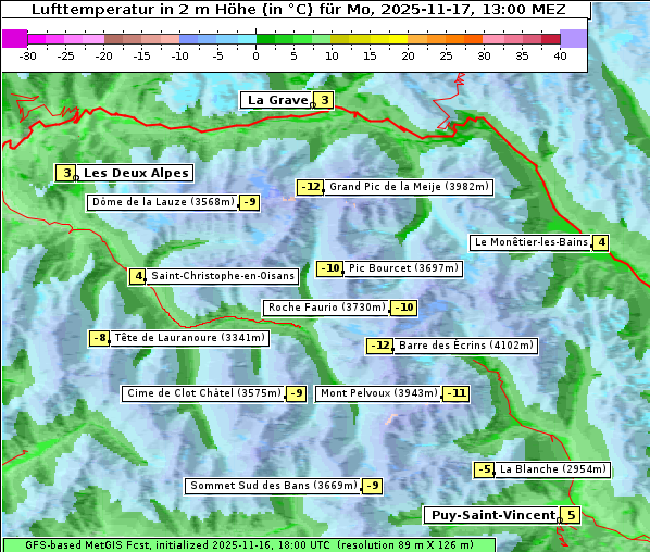Temperatur, 17. 11. 2025