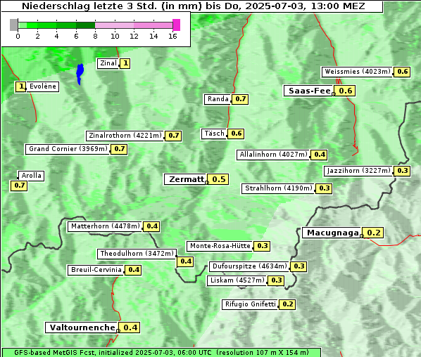 Niederschlag, 3. 7. 2025