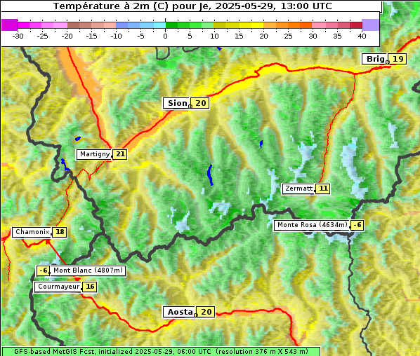 Temperatur, 29. 5. 2025
