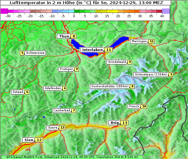 Temperatur, 29. 12. 2024