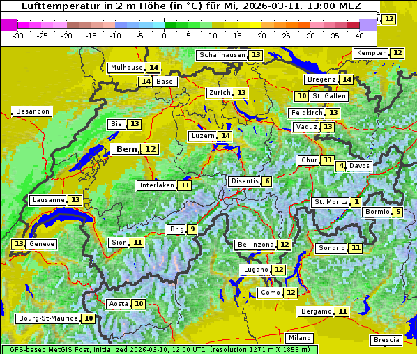 Temperatur, 11. 3. 2026